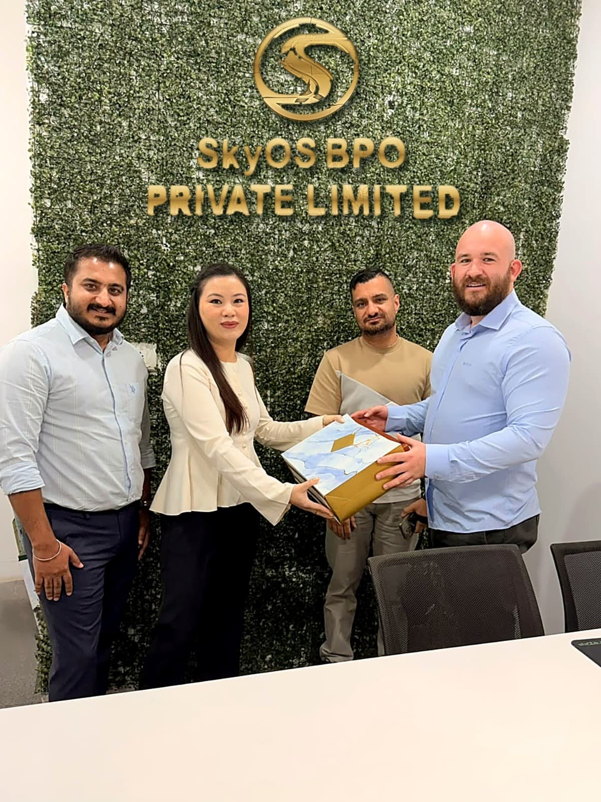 Gift presentation during the Zenhook visit to SkyOs BPO